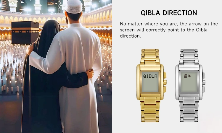 Azan Wrist Watch Compass | Muslim Watch Auto Qibla Direction Water Proof W599 3 azan watch