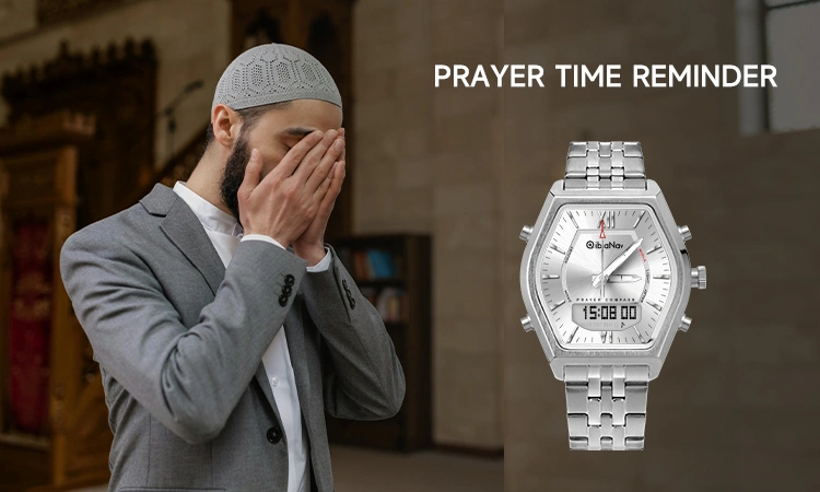 Azan Wrist Watch Compass | Muslim Watch Auto Qibla Direction Compass Water Proof W604 3 azan watch