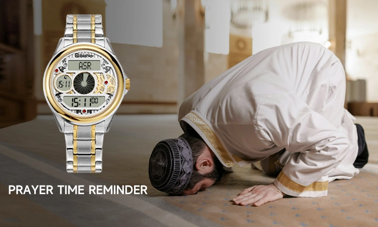 Azan Wrist Watch For Muslim | Qibla Watch Compass Auto Qibla Direction W612 4 azan watch