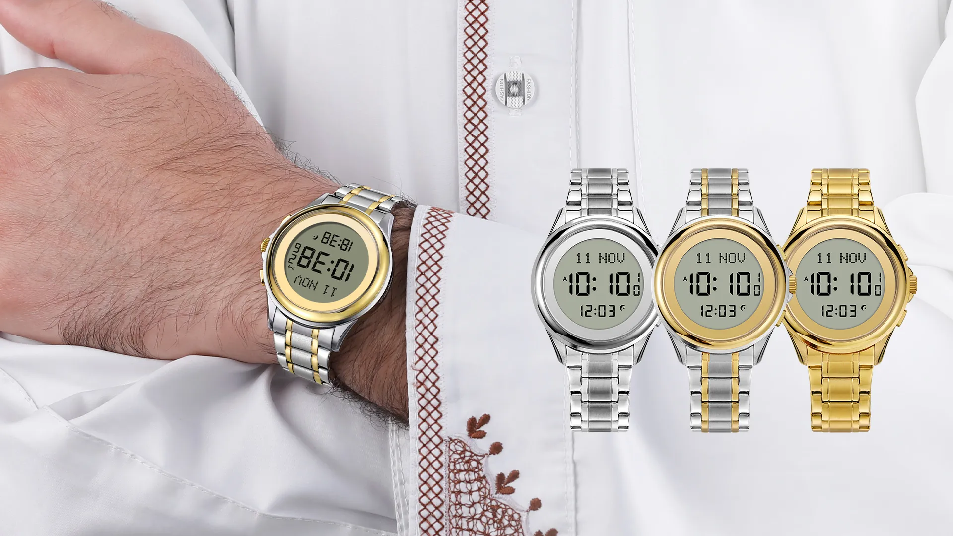 Azan Wrist Watch Compass | Muslim Watch Auto Qibla Direction Water Proof W616 1 W616 1920x1080 1