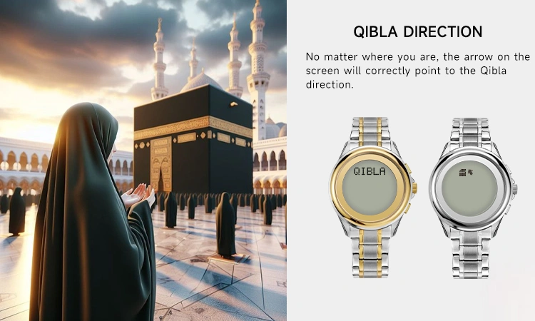 Azan Wrist Watch Compass | Muslim Watch Auto Qibla Direction Water Proof W616 3 qibla watch