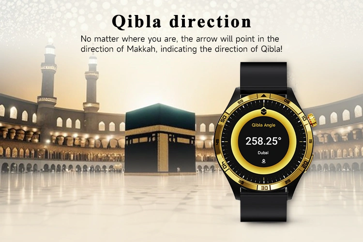 Qibla Smart Watch Heart Rate | APP Qibla Direction For Azan Muslim W618 10 W618 750x500 01 azan watch 1