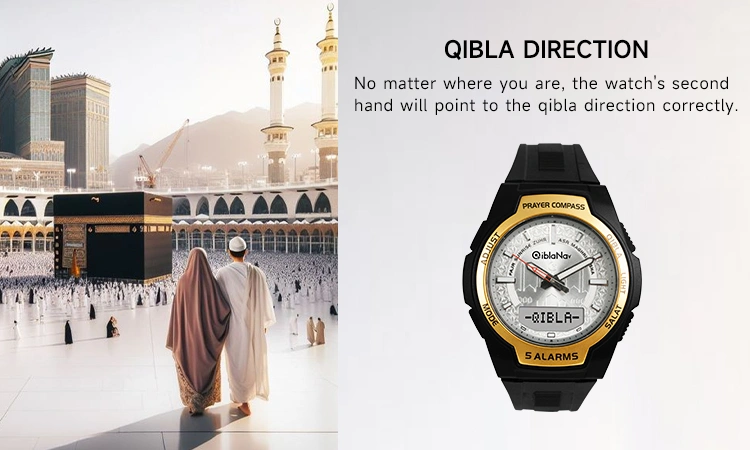 Azan Wrist Watch For Muslim | Qibla Watch Worldwide Prayer Times W323 2 azan watch W323
