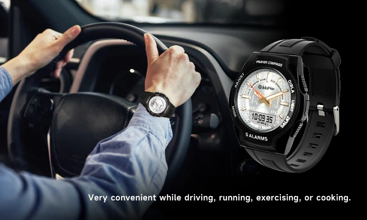 Azan Wrist Watch For Muslim | Qibla Watch Worldwide Prayer Times W323 5 azan watchW323 750X450 01 6