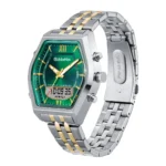 POLISHED SILVER WITH GREEN DIAL