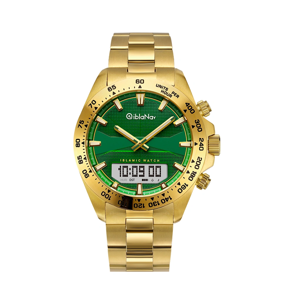 qibla watch green dial